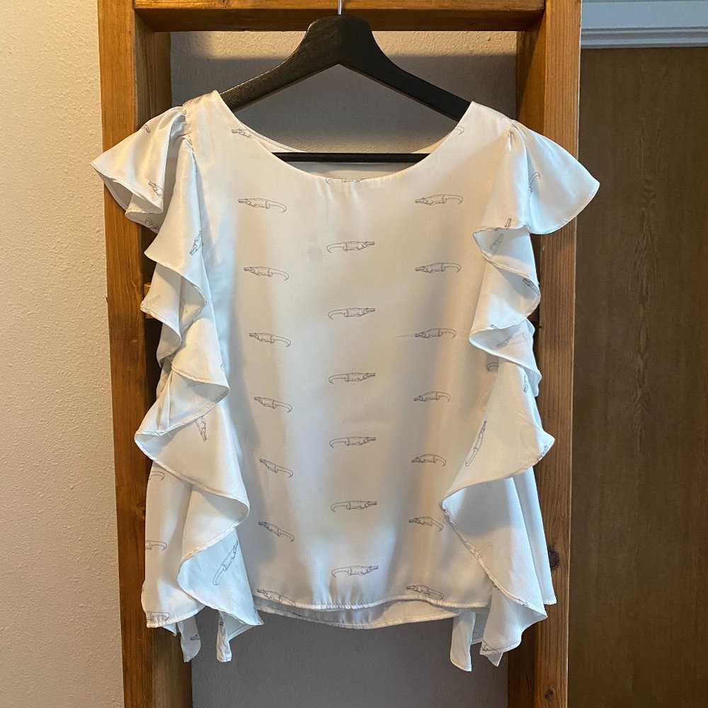 Koch Women's Satin Ruffle-trimmed Blouse